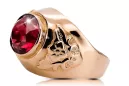 Anneau Style vintage Rubis Or rose 14 carats vintage d'origine vrc078r